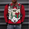 Navidad para Hombre Estampado Digital 3D Manga Larga Papá Noel Calle Casual para Hombre 2024 Nuevo Estilo de Comercio Exterior Transfronterizo