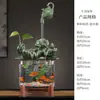 Adorno de fuente de agua de cerámica con agua circulante, pequeña decoración de escritorio para oficina, fuente de agua que atrae la riqueza, regalo para inauguración de casa y ceremonia de apertura