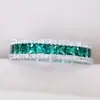 AliExpress deseja casamento europeu e americano presentes transfronteiriços moda jóias banhado a platina anel de zircão esmeralda para mulheres