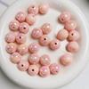Cuentas de color sólido chapadas en color crema UV de 16 mm, hechas a mano, para llavero de teléfono móvil, accesorios de joyería
