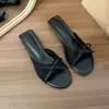 Sandalias Mules y de Tacón Bajo Francés Zapatillas de Encaje de Hada para Mujer Verano Exterior Lazo Tacón Grueso Estilo Suave Chanclas