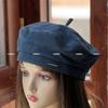Nueva Moda Japonesa Vintage Hierro Estándar Boina de Mezclilla Primavera y Otoño Dulce Cool Todo Combinable Cabeza Grande Exhibición de Rostro Sombrero de Pintor Pequeño