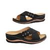 Sudeste Asiático Comércio Exterior Cross Belt Rebite Biqueira Aberta Chinelos Grossos Femininos Cross-border Hollow Cross Belt Wedge Sandálias de Praia
