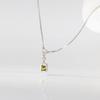 Nalan Plata S925 Fresco y Dulce Diseño Exquisito Cuadrado Verde Oliva Cadena de Caja Diamante Collar Y02298