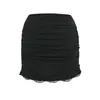 Falda minifalda ajustada de encaje patchwork puramente seductora con shorts de seguridad, nuevo estilo de verano 2026, minifalda ajustada al cuerpo para chica atractiva