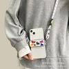 Capa de Celular Pochacco de Bolinhas com Alça para iPhone 14 Pro Max, Material TPU, Fofa e Divertida