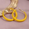 Brincos grandes com gotas de óleo amarelo Brincos de argola de orelha femininos Moda nicho Personalidade Brincos simples e generosos Brincos atmosféricos banhados a cobre em ouro verdadeiro