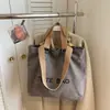 Bolsa de Lona Coreana de Nicho, Bolsa de Ombro Estilo Coreano Preguiçoso para o Dia a Dia, Bolsa de Mão Casual, Bolsa Tote Feminina de Grande Capacidade