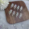 Pendente Grande de Zircônia com Corte Flor de Gelo Borboleta Europeu e Americano Pingente de Colar Brincos de Luxo Quadrados Gota d'Água Coração