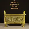 Quemador de Incienso de Latón para Kowloon, Quemador de Incienso Rectangular para Adoración de Ancestros, Portainciensos de Cobre Puro, Adorno de Trípode de Cobre