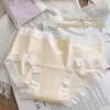 Ropa Interior de Niña de Seda de Hielo con Lazo Tipo Antibacteriano Grado a Algodón 100% Extendido Transpirable Cintura Media Calzones de Estudiante