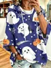 Sudadera con Capucha de Manga Tres Cuartos para Mujer 2026 con Estampado Digital 3D de Calabaza de Halloween Sudadera para Mujer