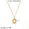 Collar Colgante de Acero de Titanio con Incrustaciones de Concha Estilo Ins Europeo y Americano Cadena de Clavícula de Acero Inoxidable Chapado en Oro de 18 Quilates Venta al por Mayor