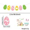 Decoraciones de Pascua Pegatinas de Pared Adornos Colgantes Decoraciones para Fiestas de Vacaciones Accesorios Conejo de Dibujos Animados Huevos Banderines Guirnalda