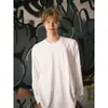 Camiseta de manga larga resistente estilo americano transfronteriza para hombre, algodón puro, primavera y otoño, blanca, capa base, sudadera con cuello redondo 2026