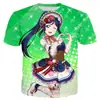 Camiseta Casual Masculina de Manga Curta Transfronteiriça Série Menina de Anime Camiseta Estampada 3D Exportação Ponto de Venda Atacado