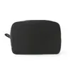 Bolsa de Maquillaje Seersucker, Bolsa de Almacenamiento Portátil Rayada, Neceser de Viaje, Bolso Cuadrado Pequeño con Elementos de Moda y Compartimentos de Rejilla