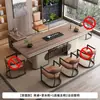 Mesa de Té de Pizarra con Veta de Madera 2025 Nuevo Juego de Té de Gama Alta Estilo Chino Nuevo Tetera Integrada Mesa de Té Totalmente Automática para Oficina