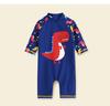 Traje de baño de una pieza para bebé, de secado rápido, con protección solar y manga larga, cálido, con dibujos animados