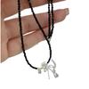 S925 Sterling Silver Pearl Bow Pink Love Pingente Colar Design de Nicho Ins Temperamento Avançado Simples