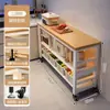Estante de almacenamiento para cocina, multifuncional, de pie, mesa multicapa, tabla de cortar, banco de trabajo, estante de almacenamiento para microondas y utensilios de cocina, armario lateral