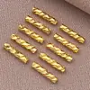 Cuentas Tubulares Florales de Cobre Chapado en Oro de 18 Quilates, Cuentas Espaciadoras Tubulares Rectas Florales, Materiales para Pulseras y Collares de Perlas Hechos a Mano para DIY