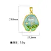 Pingente para Mulheres Estilo Pintura a Óleo Jardim de Monet Pingente Redondo de Flor para Mulheres Moda Elegante Simples Corrente para Clavícula Pingente Atacado