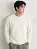 2026 se puede reactivar # Sudadera de alta gama retro de trabajo pesado de dos piezas falsas con textura horizontal de manga larga para hombre, nuevo modelo de algodón de otoño