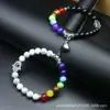 Europa y Estados Unidos joyería transfronteriza al por mayor pulsera de succión magnética para parejas pulsera de piedra natural colorida para parejas y novias al por mayor
