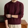 Suéter de una pieza de forro polar con cuello redondo para hombre para otoño e invierno, engrosado y cálido, jersey de punto para capa base