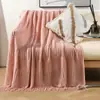 Manta de sofá nórdica toalla de pie de cama de hotel manta de frijol manta de chal con borlas cubierta de tela de pie de cama manta cubrecama para casa de huéspedes venta al por mayor