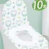 Alfombrilla de Baño de Algodón con Anillo y Tapa de Asiento de Inodoro Desechables con Estampado de Gato de Dibujos Animados, Empaquetadas Individualmente para Prevenir la Infección Cruzada, Cubierta de Inodoro para Hotel