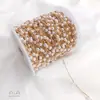 Cadena de Cobre Coreana Rellena de Oro de 14K Hecha a Mano Cadena de Perlas de Imitación Pendientes Cadena de Borla Collar Pulsera Cadena Suelta Decorativa