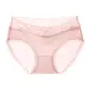 Ropa Interior de Seda de Hielo para Mujer, Estilo Delgado de Verano, Sin Costuras, Algodón Puro, Entrepierna Antibacteriana, Calzones Sin Costuras de Encaje, Refrescante y Cómodo