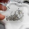 Paquete Mixto de Pedrería de Zirconia para Uñas con Base Plana Mini, Pedrería Blanca Forma Marquise Forma de Diamante Súper Brillante Forma Irregular Pequeña para Decoraciones de Uñas