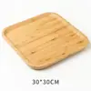 Bandeja de Bambú Completa Rectangular para Hogar Bandeja para Tazas de Té Plato de Madera para Barbacoa Plato para Frutas Plato de Madera Sólida Plato para Pan Estilo Japonés