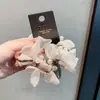 Goma para el pelo de flor de malla con perlas para mujer, ambiente suave y de cuento de hadas, Cuerda para coleta, Goma para moño diario, Accesorio para el pelo