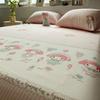 Sábana de Cama para Gato con Manzana Rayada Roja de Dibujos Animados Algodón de Una Pieza 100 Algodón Doble para Hogar Juego de Tres Piezas