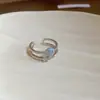 Anel de Dedo Estilo Resort à Beira-Mar com Zircônia, Gota de Óleo e Pérola Estrela Doce Fashionável Nicho Alto Padrão Exquisite Joia de Mão