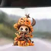 Colgante de Coche de Calavera Acrílica 2D Nuevo Transfronterizo Decoración Creativa de Halloween para Coche Accesorio Personalizado para Coche Lujo Ligero