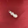 Colgante de Cacahuete Plateado S925 Hueco Colgante Tridimensional Plata de Ley Accesorios Pequeños Regalo para Sala de Estar Cuerda Roja