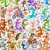 50 Pegatinas Divertidas y Lindas de Mascotas en Bicicleta, Pegatinas de Animales de Dibujos Animados para Diarios, Teléfonos y Computadoras