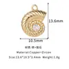 Venta Caliente Transfronteriza Chapado en Cobre Oro Real de 14K Serie Océano Caracola Tortuga Colgante Microincrustado de Circonita Accesorios para Joyería DIY