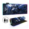 Alfombrilla de Ratón Gundam Super Luminosa RGB Gaming Esports Almohadilla para Teclado LED Engrosada Antideslizante Almohadilla de Mesa Exclusiva de Fábrica