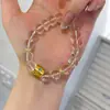 Pulsera de Cuentas Transparente con Cuentas de Transferencia de Ladrillo de Color de Gama Alta, Joyería de Mano Versátil, de Lujo Ligero, Moderna y Personalizada