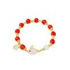Pulsera de conejo de jade de ágata roja de simulación más vendida para niñas de la marca Xiao Fu con cuentas este año pulsera del zodiaco chino étnico de conejo