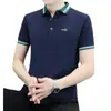 Camiseta Polo Masculina de Manga Curta Camisa Básica Nova Roupa Masculina de Verão Camisa Casual com Gola Camiseta Top Masculino Atacado