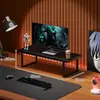 Prateleira de Armazenamento para Mesa, Suporte para Monitor de Computador, Organizador de Teclado, Suporte para Laptop
