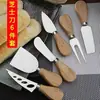 Set de Cuchillos para Queso de Roble Transfronterizo Cuchillo y Tenedor para Queso Set de Acero Inoxidable Cuchillo para Queso de Seis Piezas Set de Cuchillos para Mantequilla de Cuatro Piezas