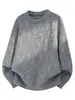 Tejido de Punto de Cuello Redondo Estilo Perezoso, Simple, Holgado y Moderno, Suéter de Punto de Alta Gama Nuevo Estilo para Hombre Otoño e Invierno